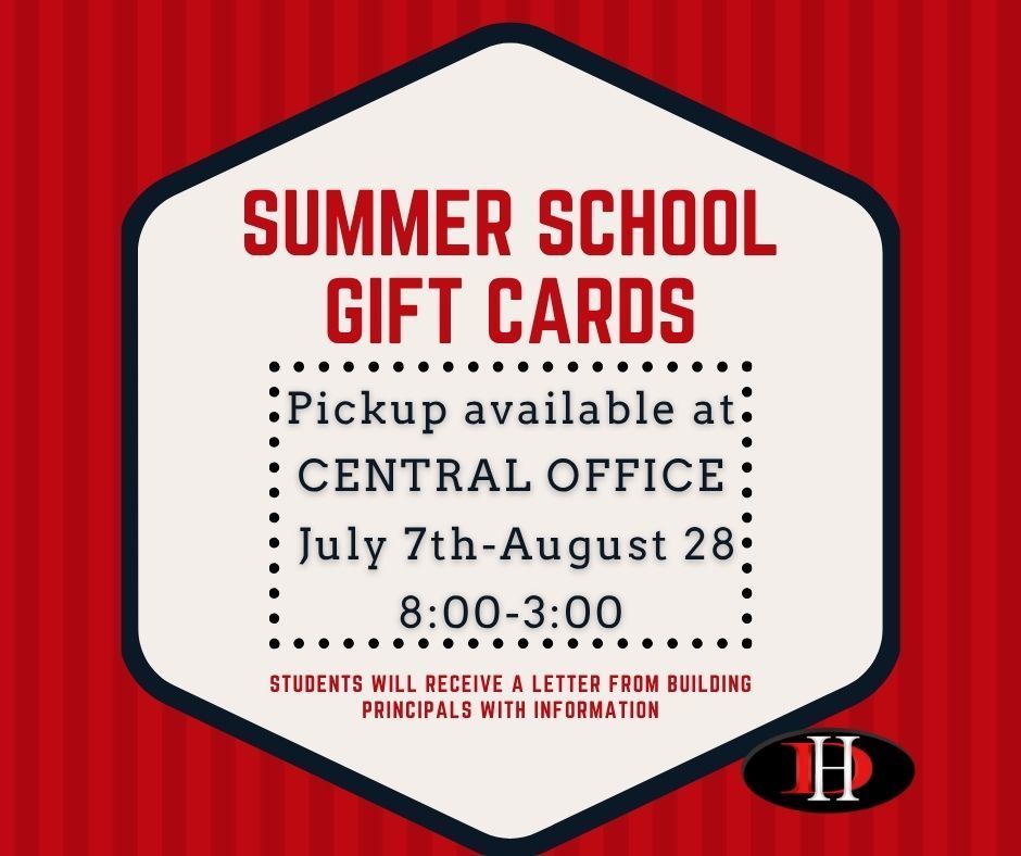 Summer School Gift Cards 2025