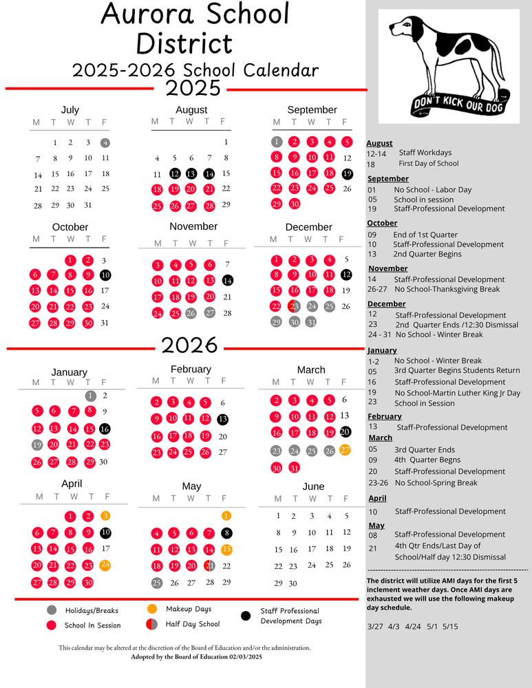 25-26 Aurora R8 Calendar