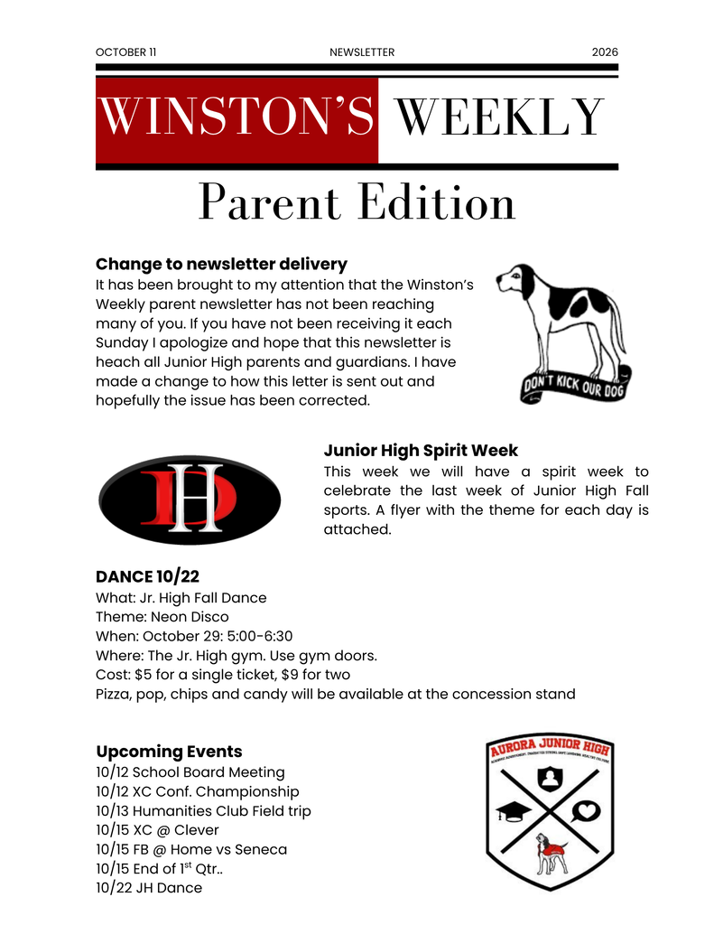 Winston's Weekly Parent Edition 10/11