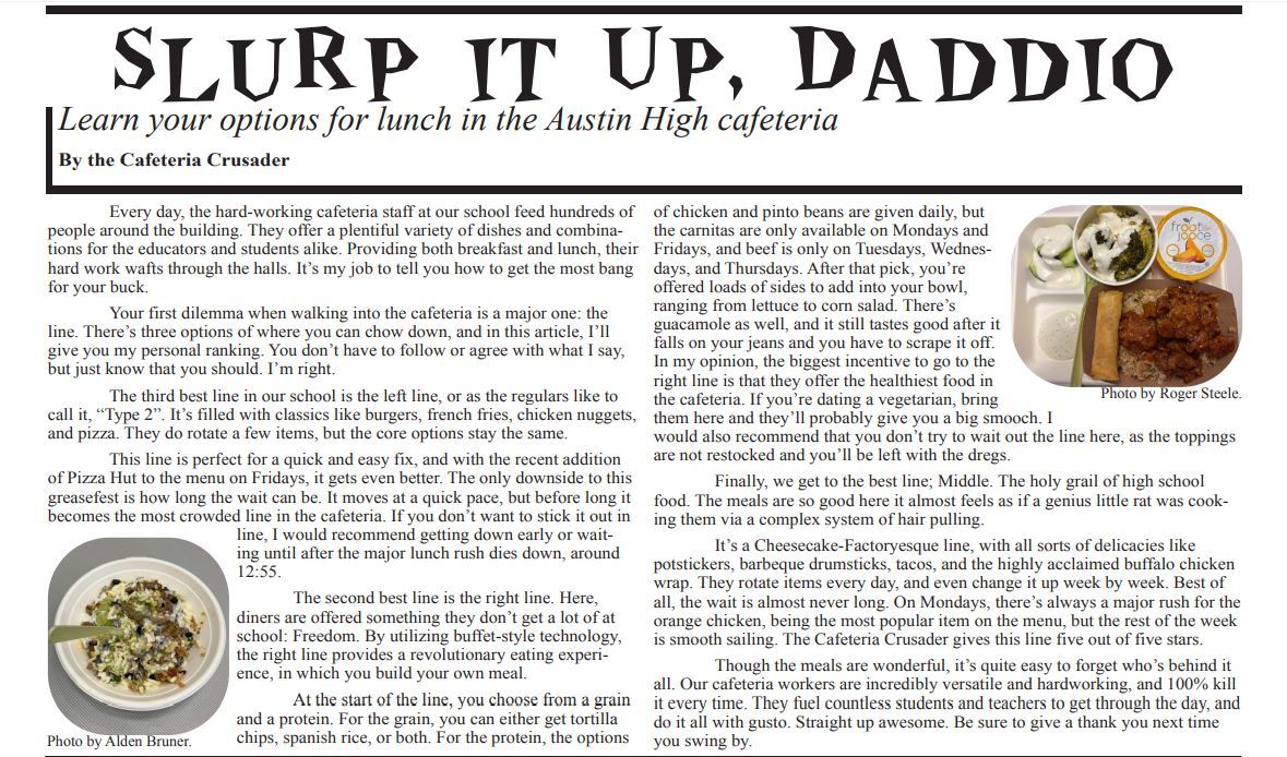 AHS Cafeteria News Article
