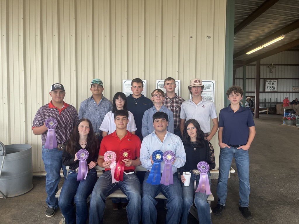 Last Friday the Austwell-Tivoli Livestock Judging Team competed at the Guadalupe County Contest. The team was the reserve champion and first in the Sheep/Goat division. The team also had an individual place 4th overall and 2nd in the Sheep/Goat division.