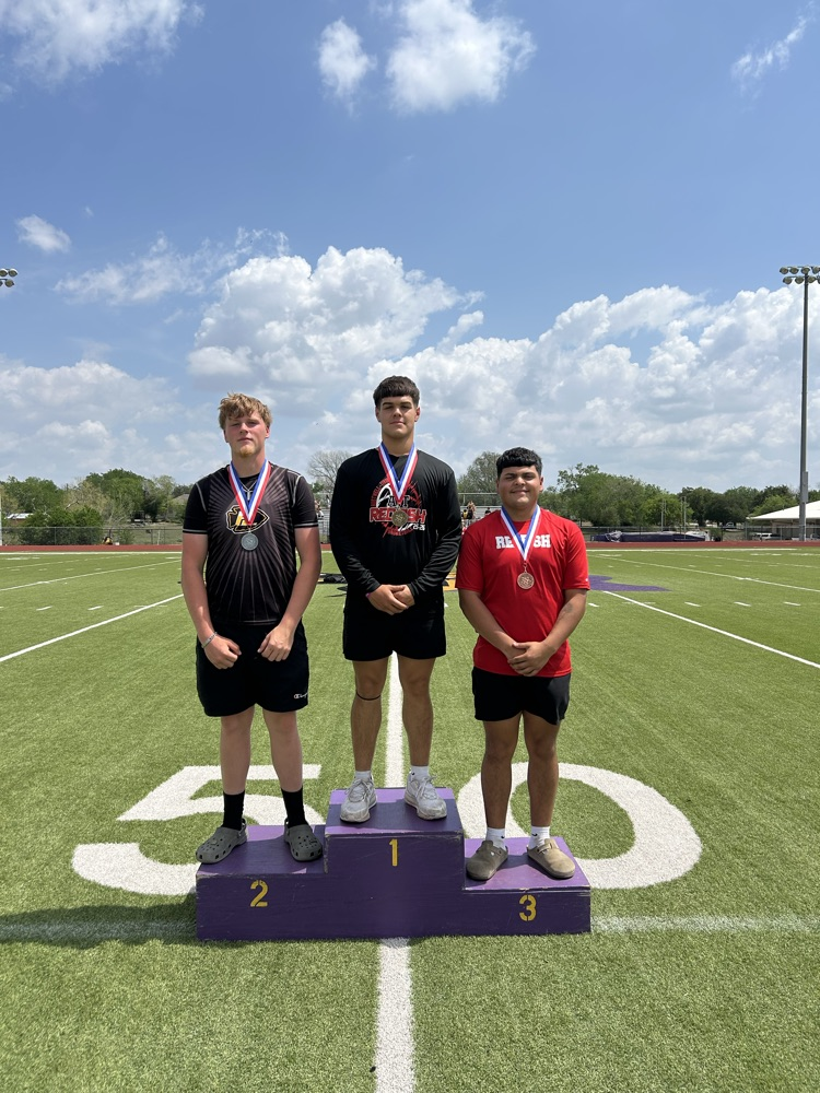 Jaxon and AJ 1st and 3rd place in shotput 