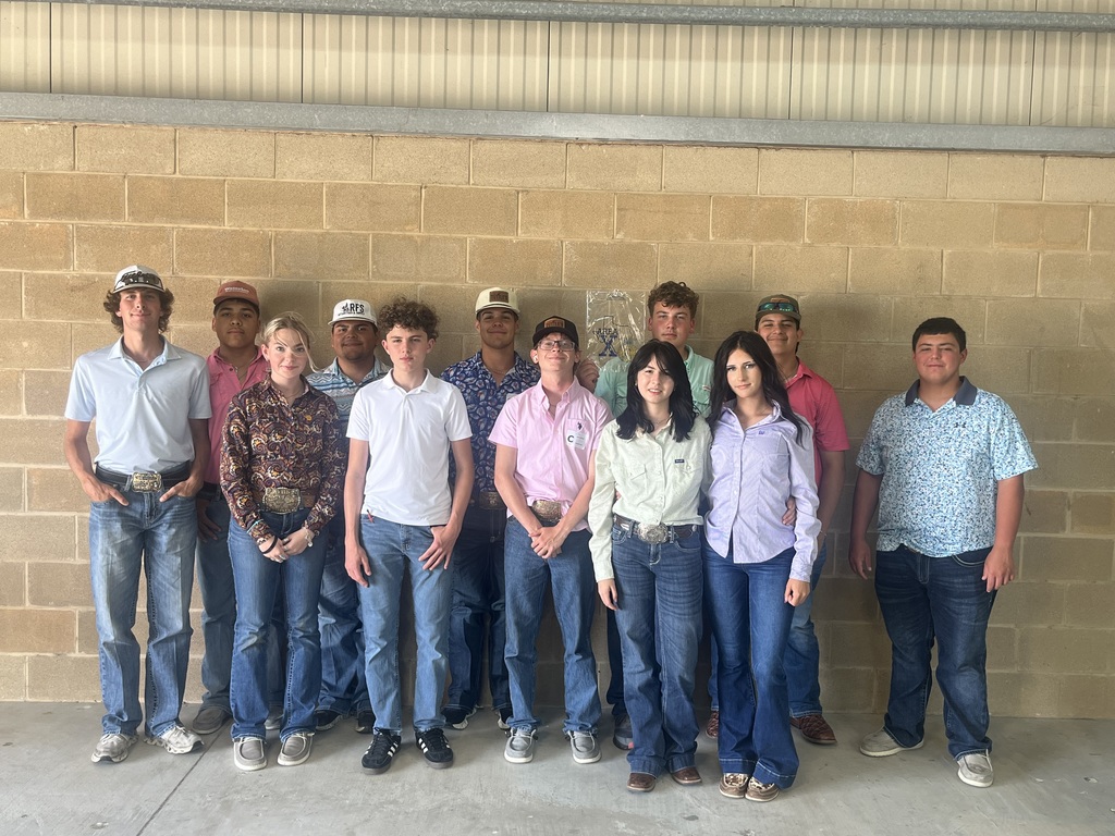 The FFA Livestock and Wool teams competed yesterday at the Area X CDE competitions. The Chapter Livestock team qualified for the State Contest, placing sixth in their division. Team members included Jaxon Lopez, Autumn Villarreal, Caitlyn Griggs, and Adrian Rodriguez.  The Greenhand Livestock team placed tenth in their division, with Sawyer Shaw earning fourth place as an individual. Additional team members included Amber Lee, Gilberto Robles, and Lukas Ancira.  The Wool team, consisting of CK Hopper, Clay Brumfield, Timothy Jones, and Robelin Revilla, placed eleventh in the Chapter Wool division.