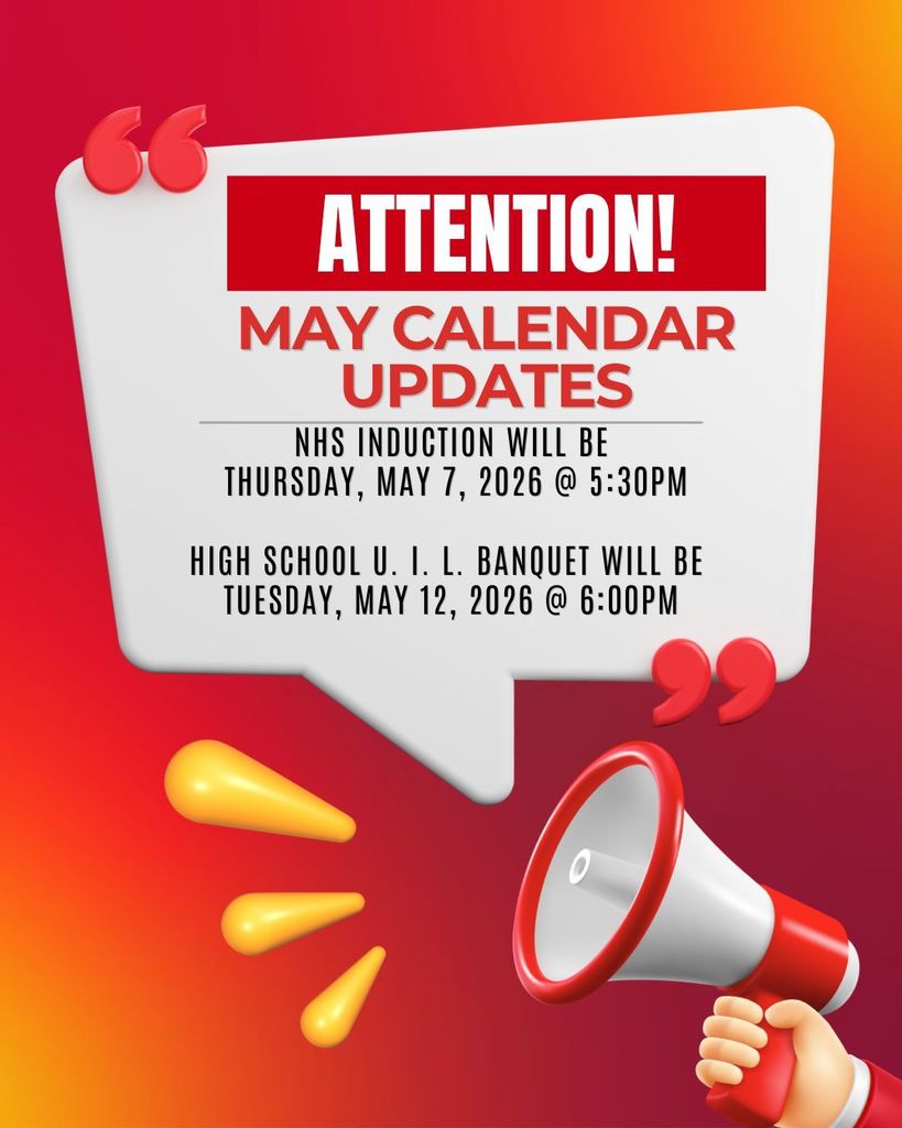 May Calendar Update 25-26