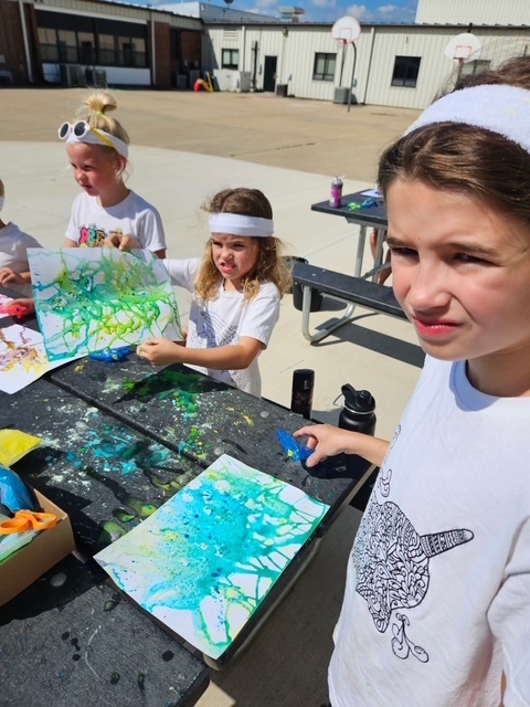 Students painting