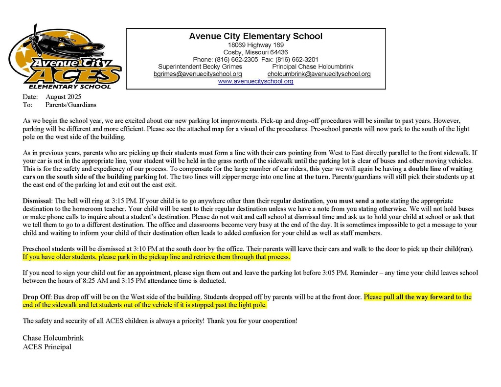 letter from principal in regards to dismissal
