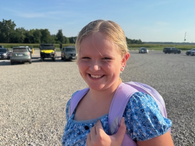 girl with backpack