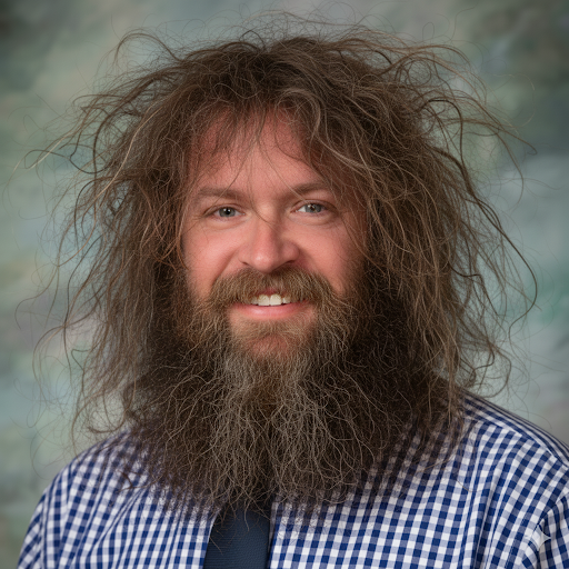 Principal with facial hair