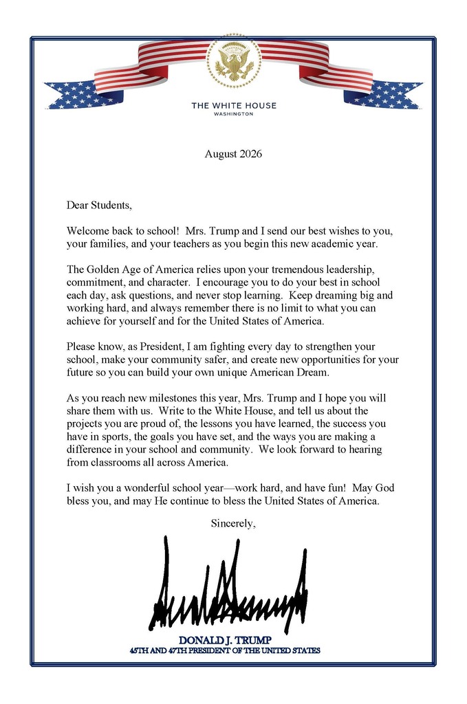 presdient letter....