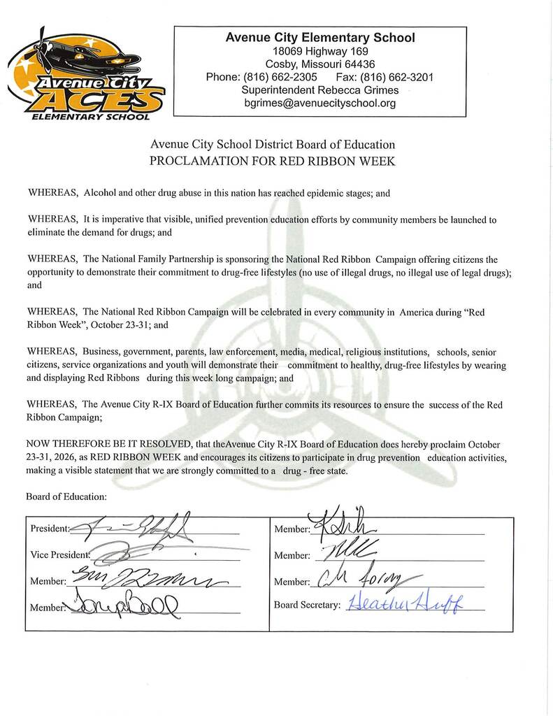 Red Ribbon Week Proclamation