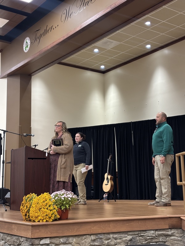 Mrs. Phillips receiving the NC FB Educator of the Year Award