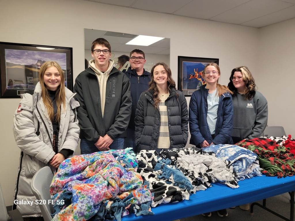 NHS students with the blankets