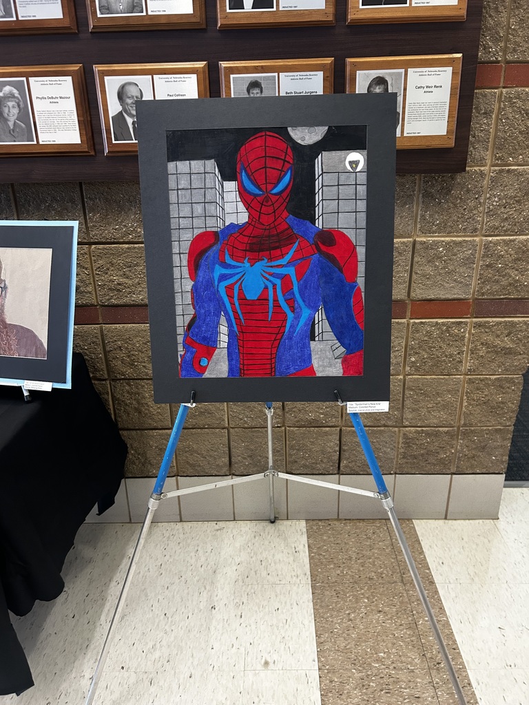 Colored Pencil drawing of Spiderman on a rooftop 