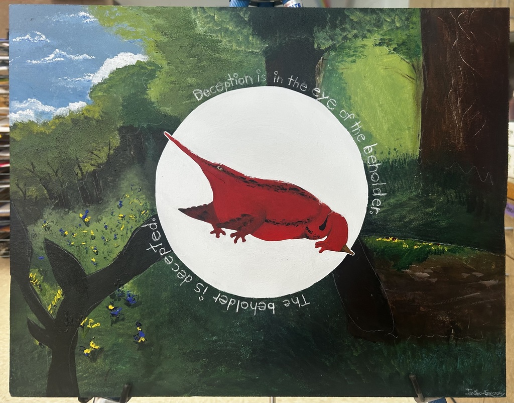 Acrylic painting of a Bird/Frog 