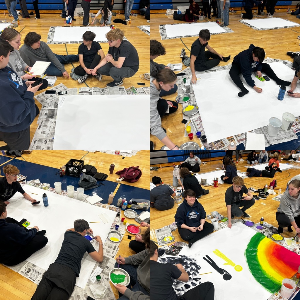 The students planning their idea and getting to work!