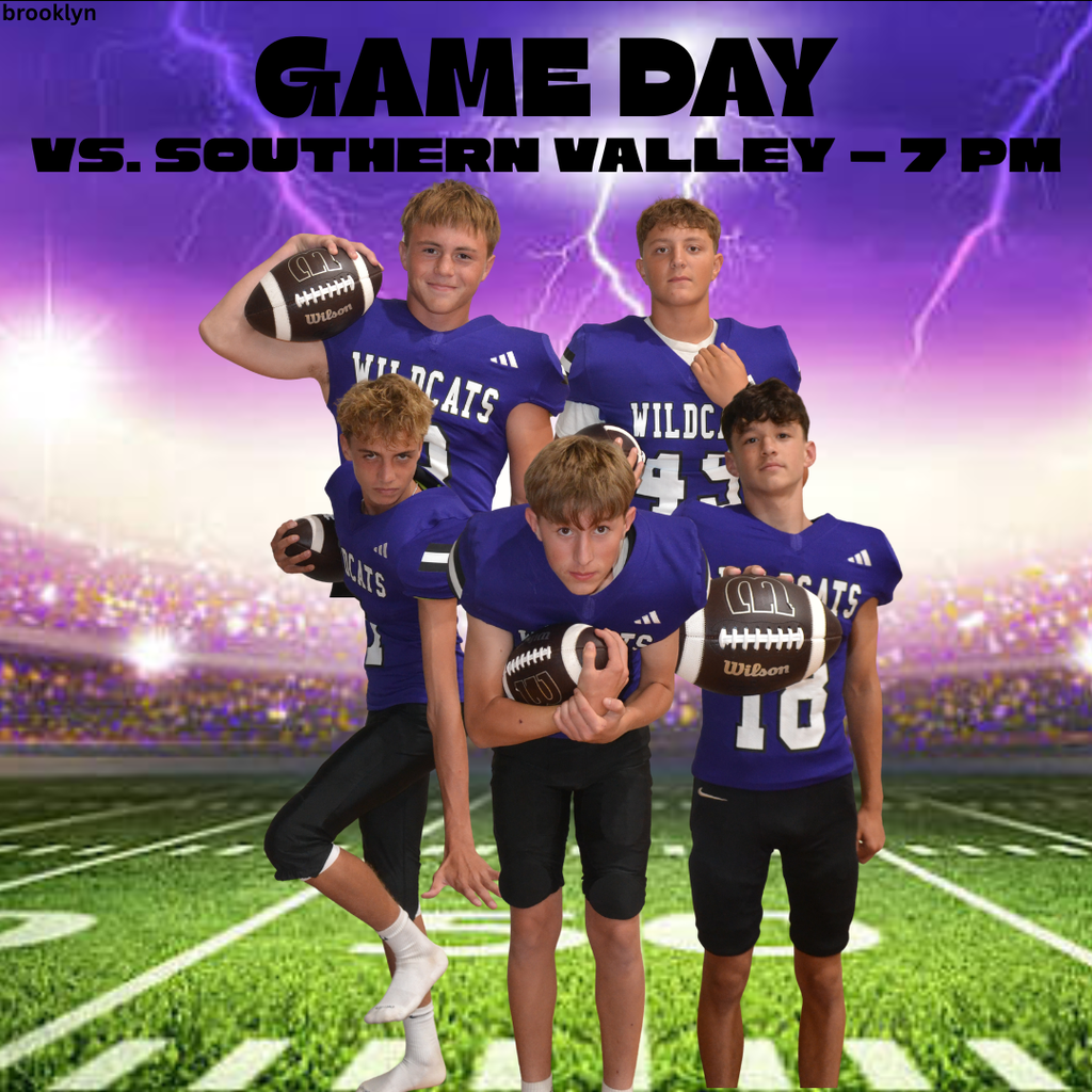 Football game at home vs southern valley at 7PM