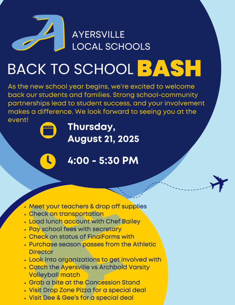Join us for the Back to School Bash on August 21 from 4-5:30pm.