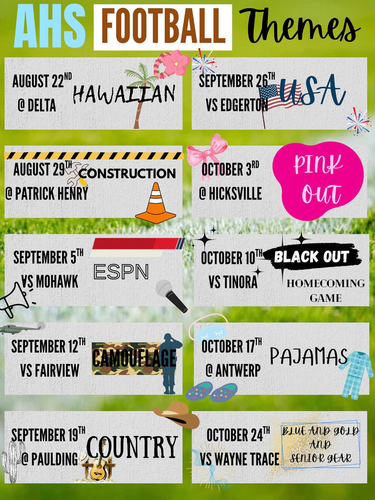 Ayersville Football student section themes
