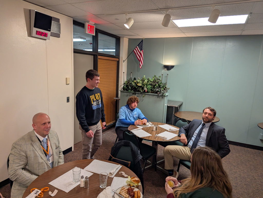 Ayersville students and staff enjoying lunch together at Four County Career Center.