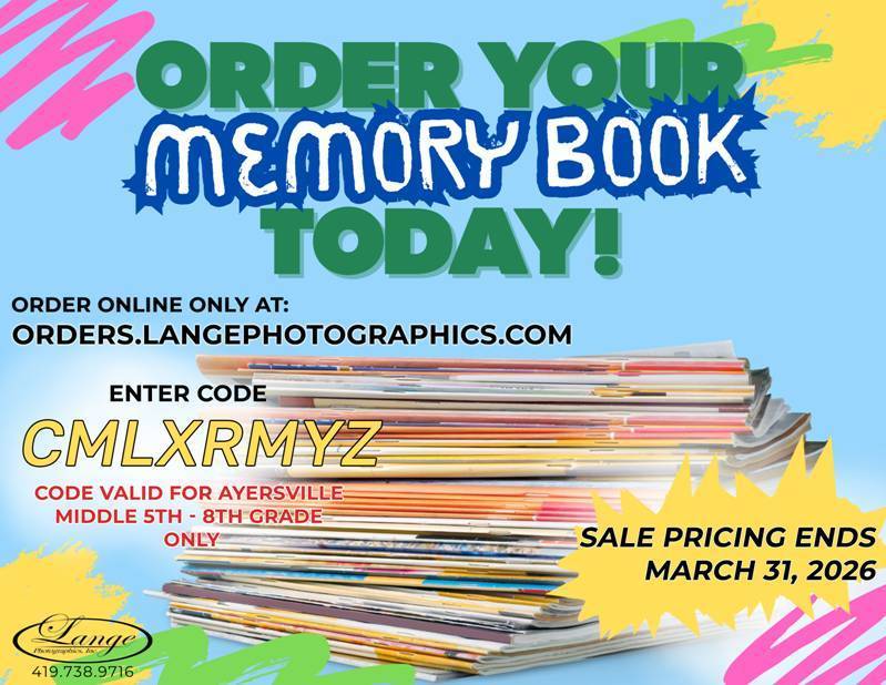 Grade 5-8 yearbook orders.