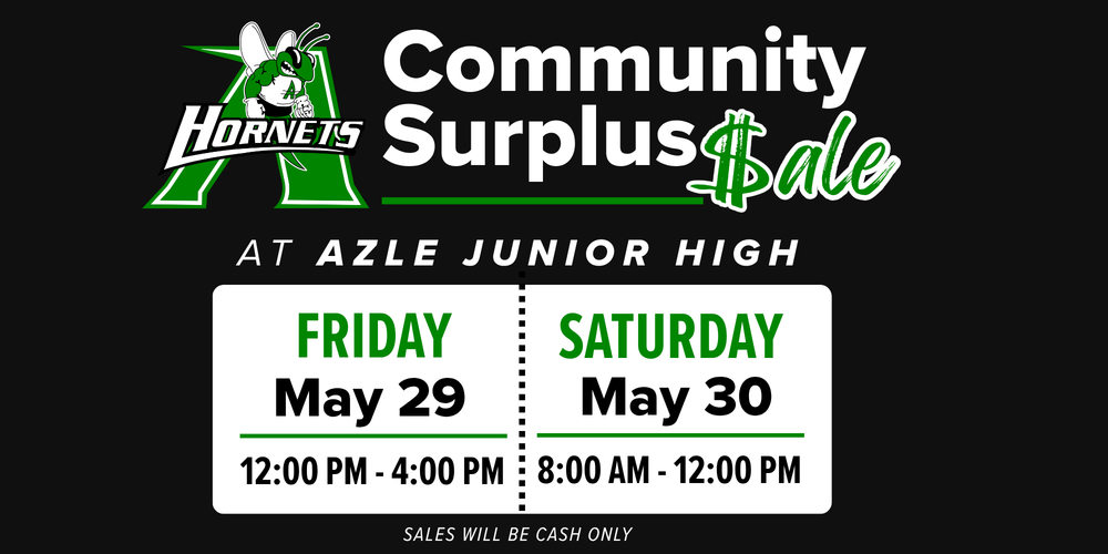 Community Surplus Sale May 29 & 30