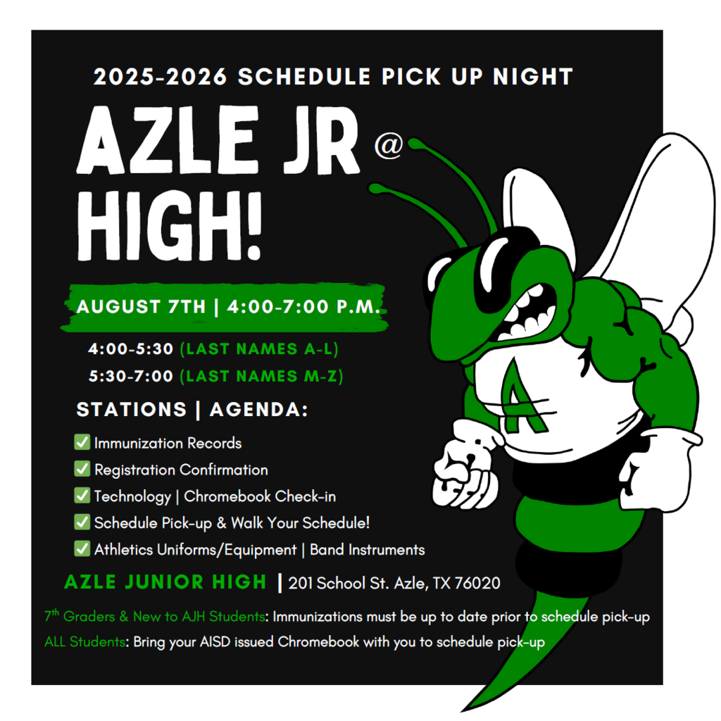 AJH 2025-26 SCHEDULE PICK UP NIGHT - AUG. 7 FROM 4-7 P.M.