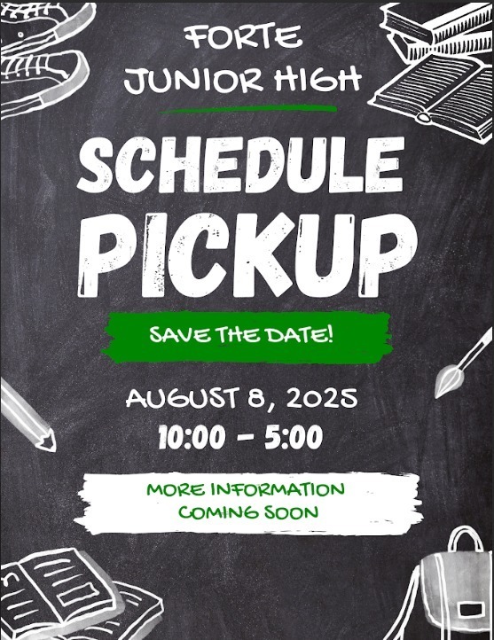 FJH schedule pick up - Aug. 8, 2025, from 10 -5 (decorative image)