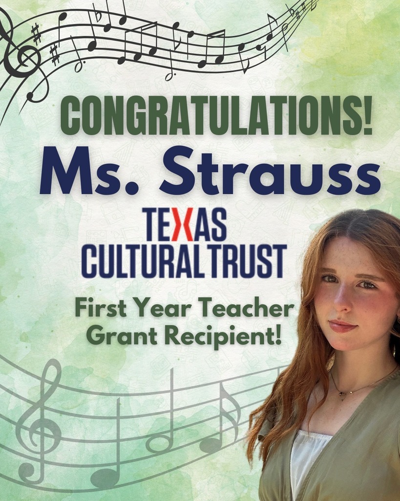 Congratulations Ms. Strauss - TX Cultural Trust First Year Teacher Grant Recipient
