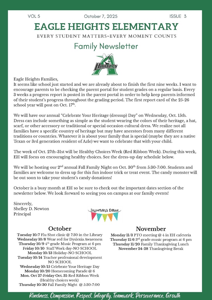 EH October Family Newsletter