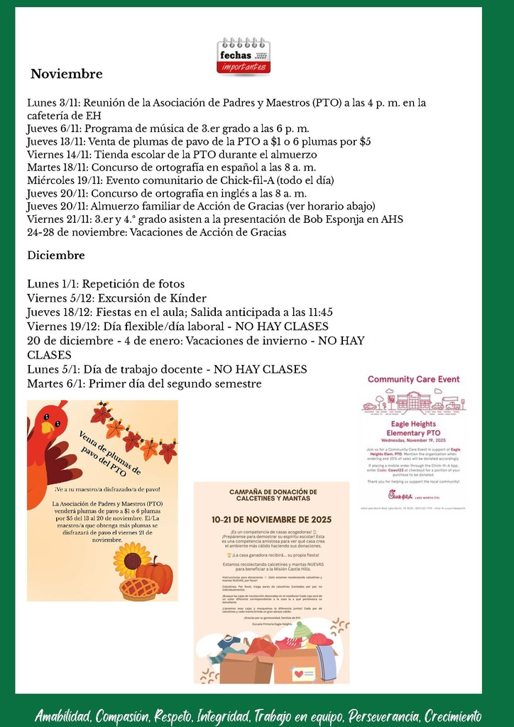 EH October Family Newsletter Español pg 2