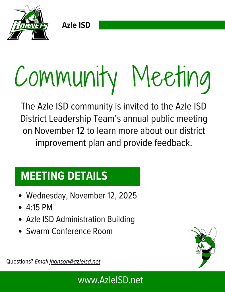 Azle ISD Community Meeting - Nov. 12, 2025 - 4:15PM