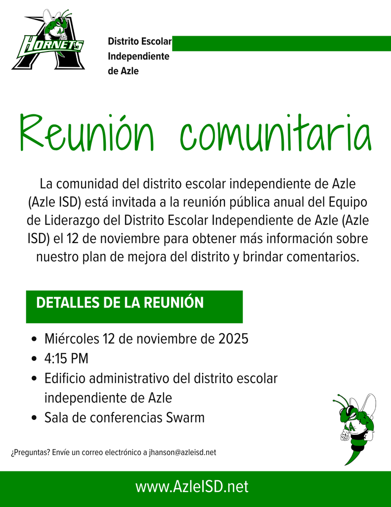 Azle ISD Community Meeting - Nov. 12, 2025 - 4:15PM