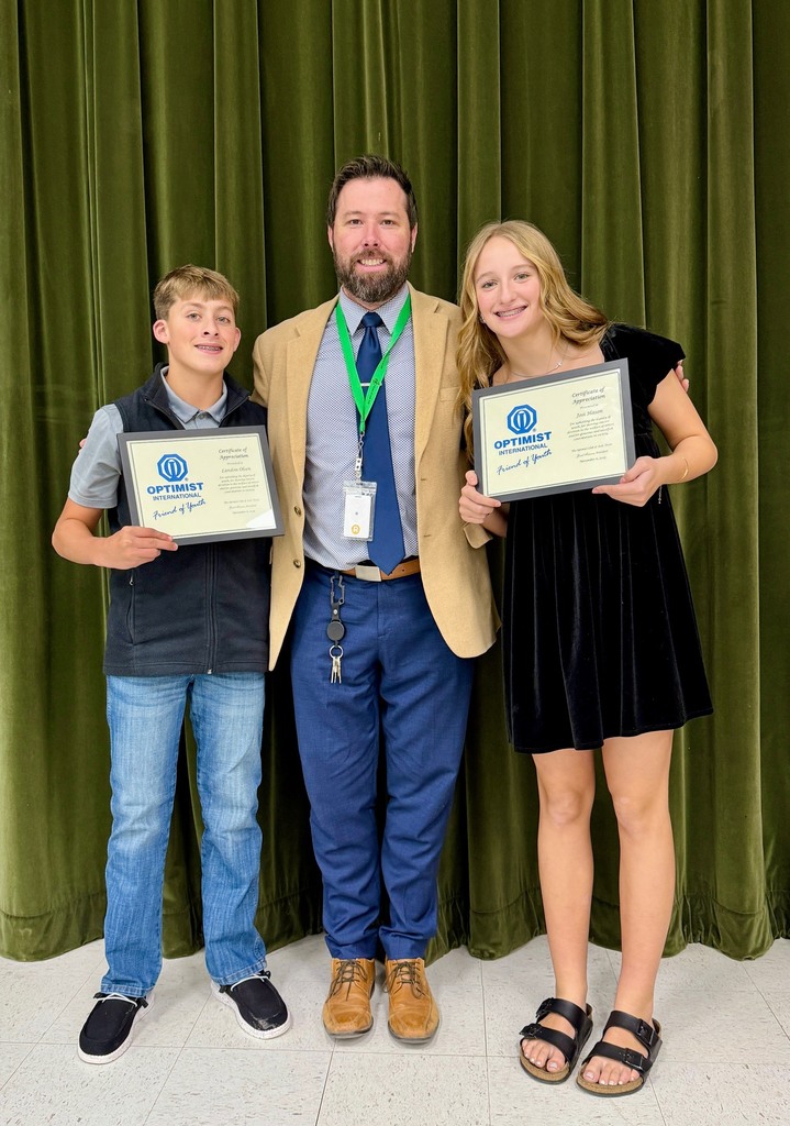 Students getting an award.