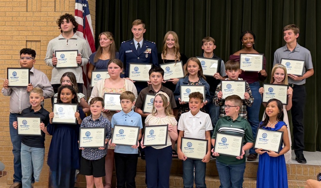 Students getting an award.