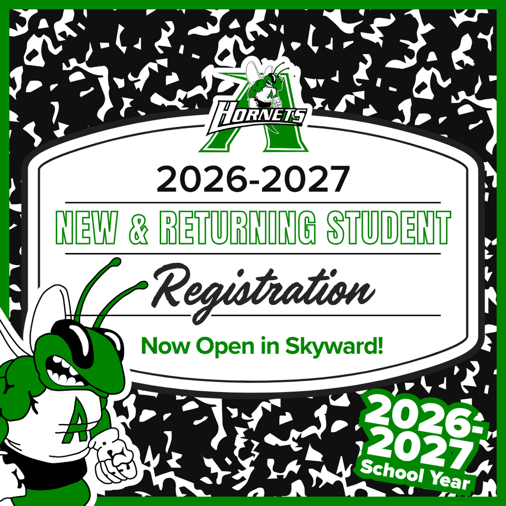 2026-27 New & Returning Student Registration now open in Skyward (decorative image)