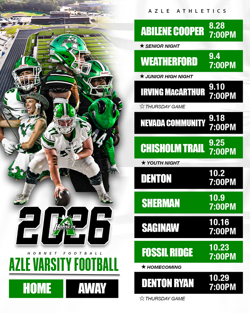 2026 Azle Varsity Football Schedule