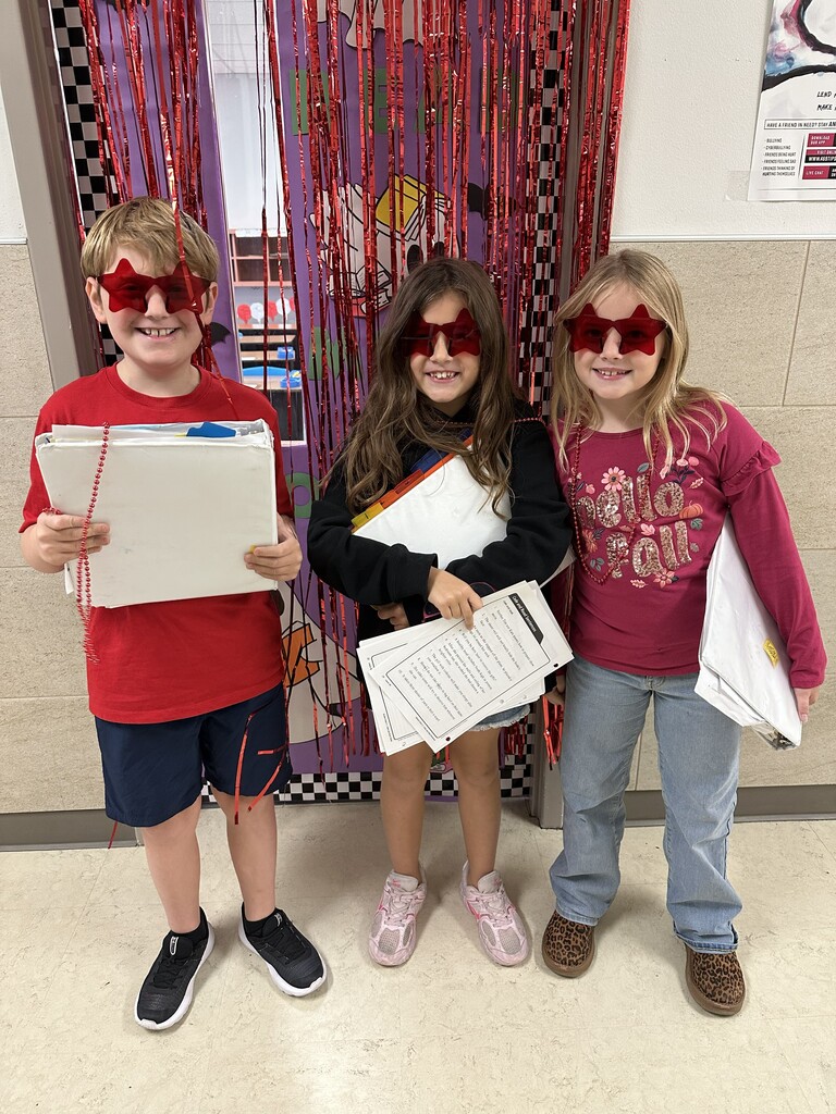 picture of students with red star sun glasses