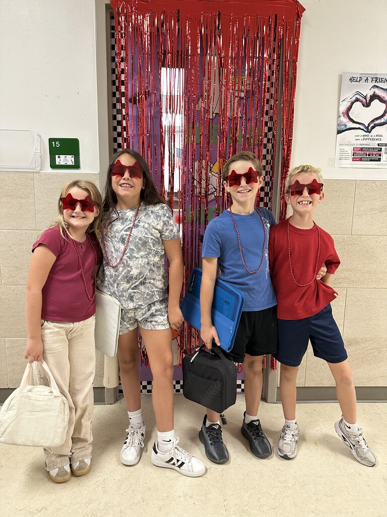 picture of students with red star sun glasses