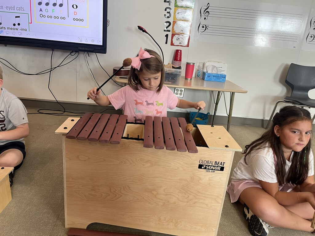 Image of students playing xylophones