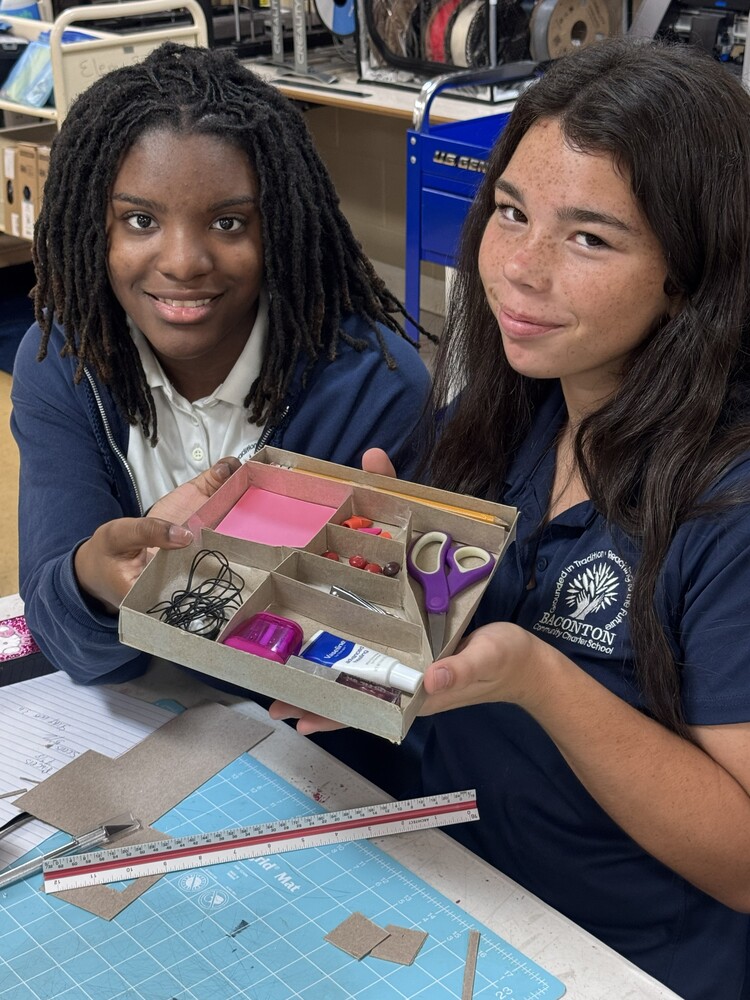 Students constructing model