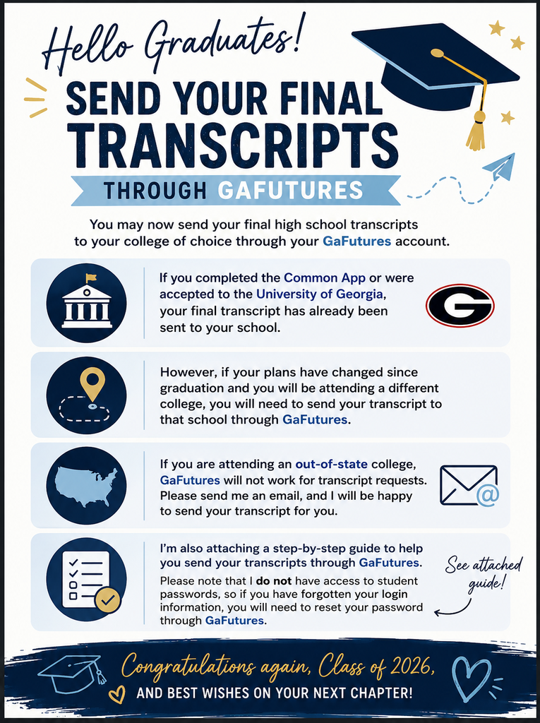 Flyer with directions to request transcripts