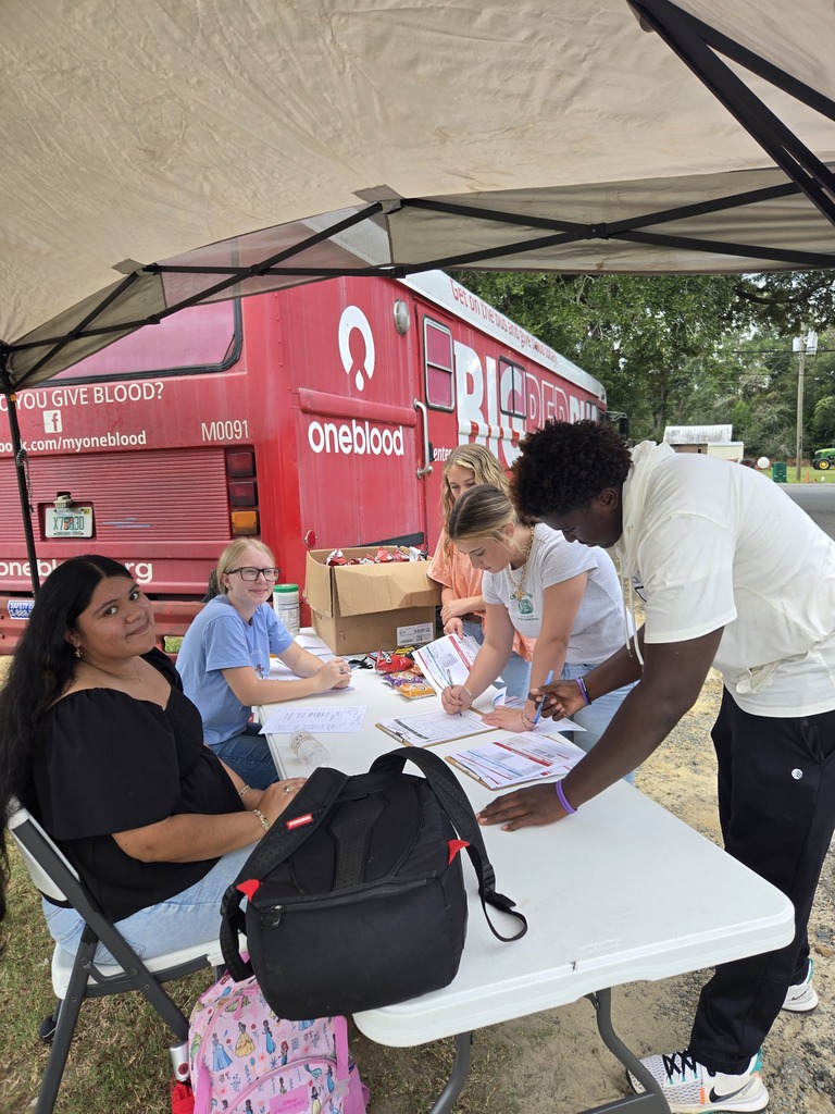 Students participating in the blood drive