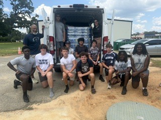 A BIG THANK YOU to Britta Reed, 2011 Alum of BCCS, and Fastenal for the donation of a pallet of water for the Blazer Football team! GO BLAZERS! 