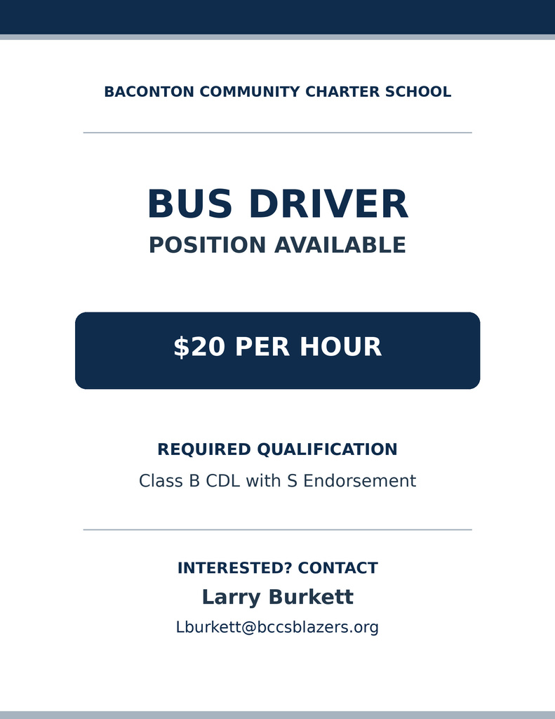 bus driver needed