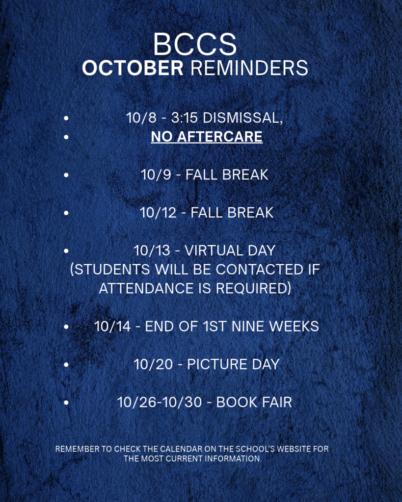 October Reminders