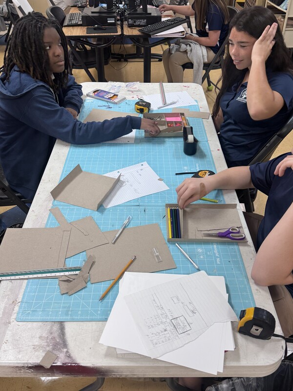 Students constructing model 1
