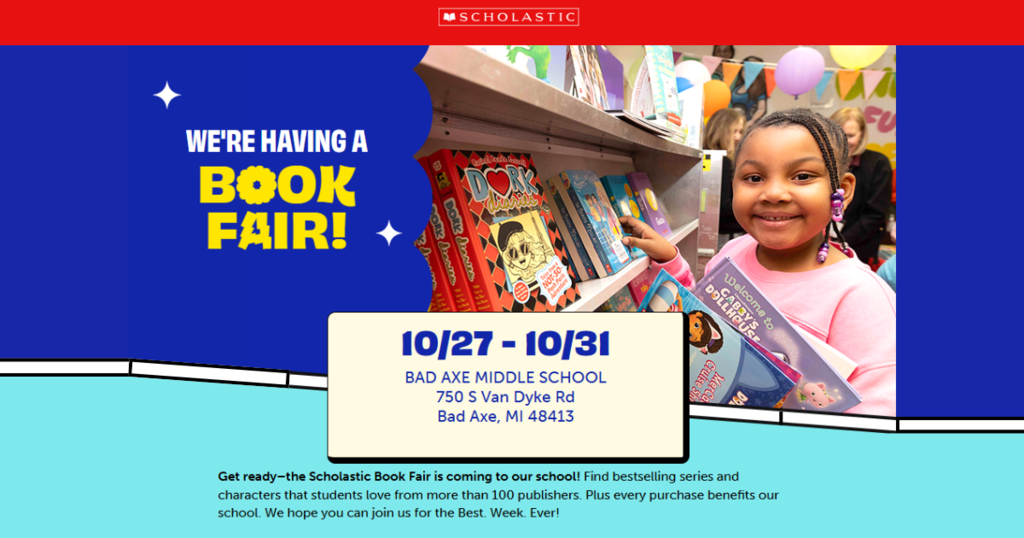 A young girl with braids and a pink shirt holding books in her hand with a blue and teal background.