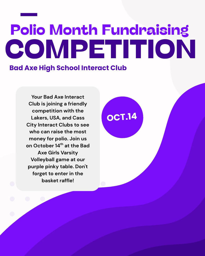 Interact Polio Fundraiser with white and purple background