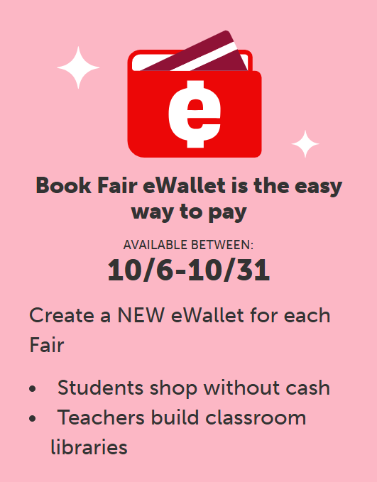 Book Fair eWallet with pink background