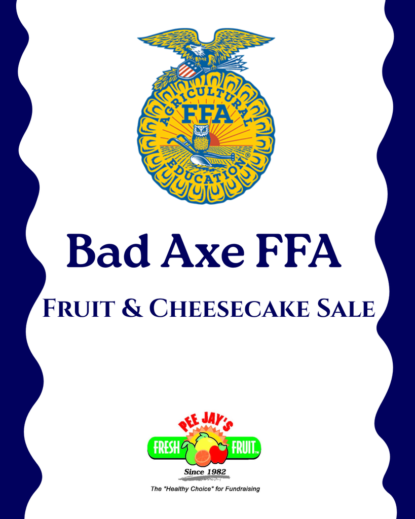 Bad Axe Fruit and Cheesecake Sale Sign